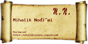 Mihalik Noémi névjegykártya