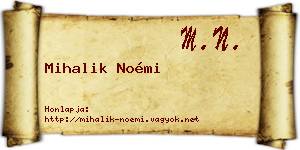 Mihalik Noémi névjegykártya